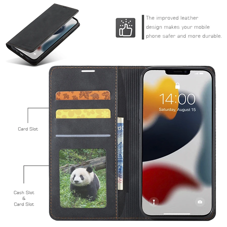 Luxury Wallet Flip Leather Case For iPhone 14 Pro Max 13 Pro Max 12 Pro Max 11 Pro Max SE 2022 X XR XS Max 8 7 6 6S Plus 5 5S SE