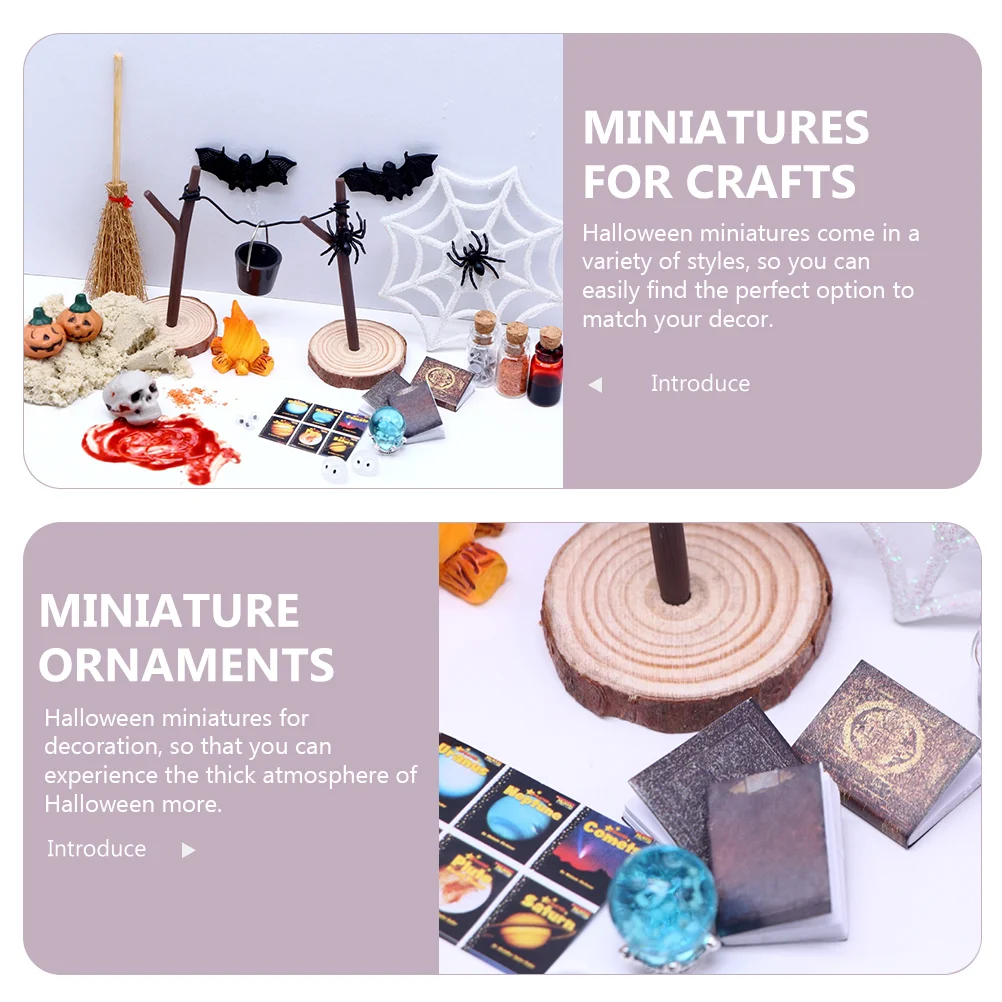 Хэллоуин Миниатюры Аксессуары Украшения Комплект Дом Игрушки Весла Деревенский