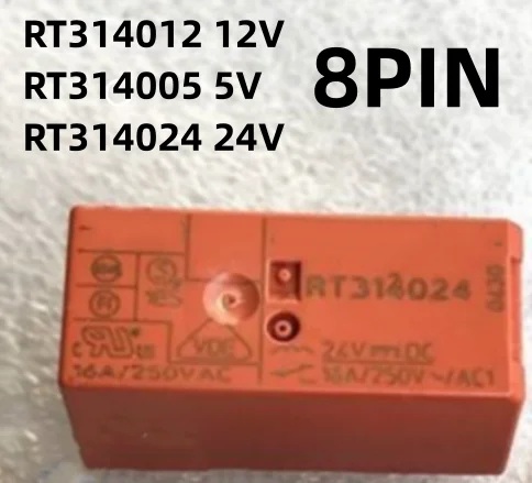 Новинка 5 шт./партия RT314012 12VDC RT314005 5V RT314024 24V 12V 8PIN 16A