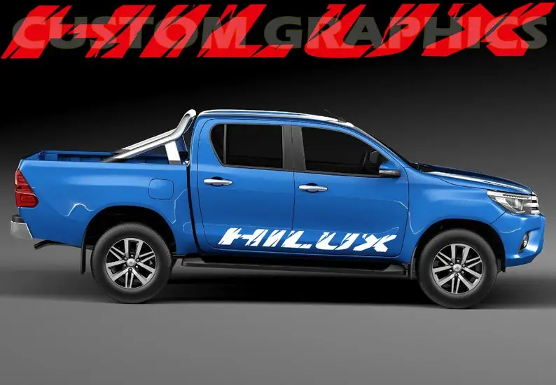 

Rear Vinyl Decal Side Bed Sticker Graphics Kit Compatible with Hilux