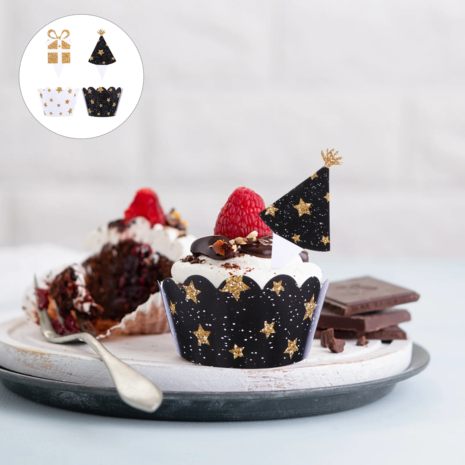

1 Set Paper Cake Topper Cake Around Decor Cupcake Decor New Year Party Supplies