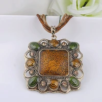 vintage necklace environmentally friendly zinc alloy rhinestone bohemia style ladies pendant