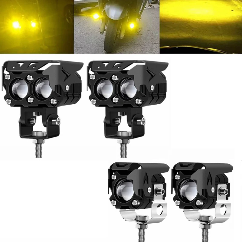 

2 Pcs Car Motorcycle LED 4x4 Spotlight Work Light Lamp with Projector lens for Boat Tractor Truck SUV Fog led Offroad Light
