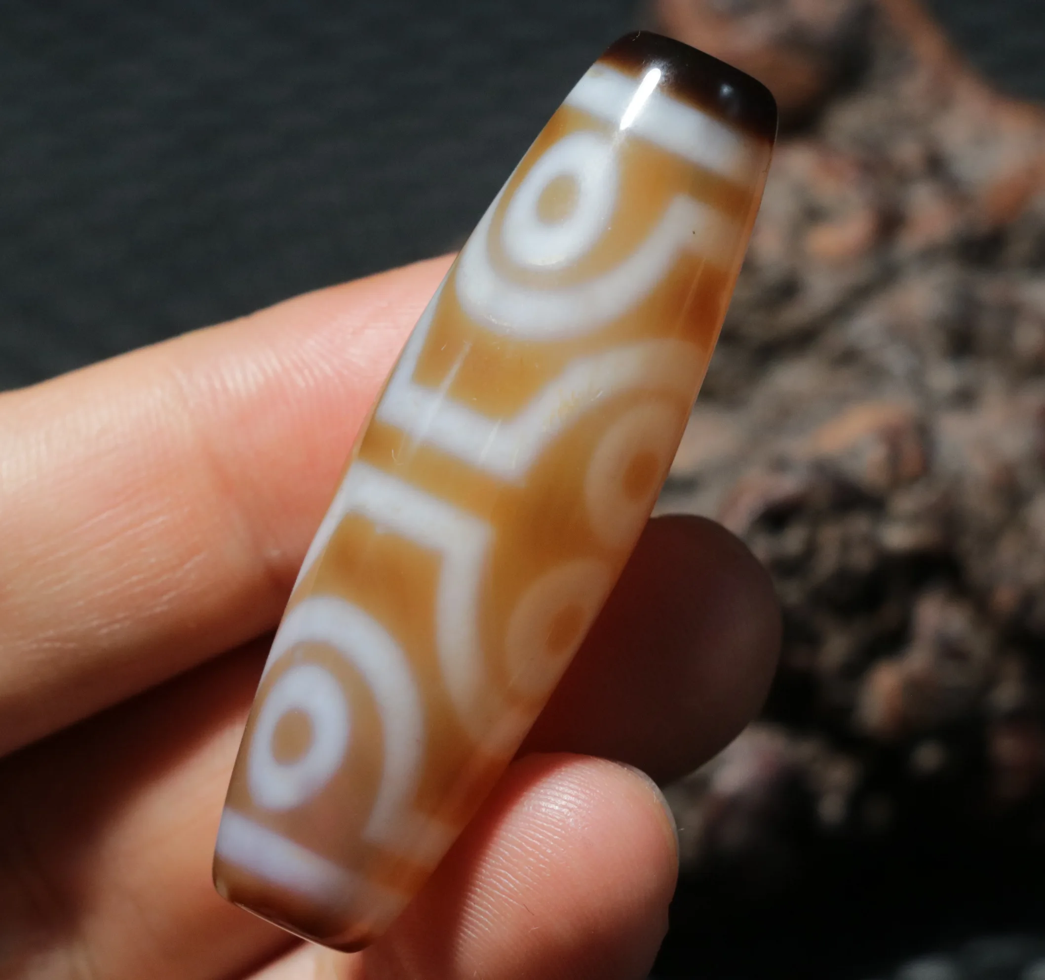 

Energy Tibetan Old Agate KingKong 8 Eyed Big Smoothly Fortune dZi Bead Amulet For Pendant Talisman