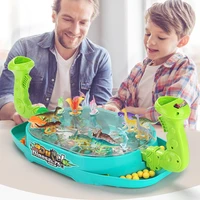 children catapult marble toy dinosaur battle board play parent child double game machine educational 2 player battle table games