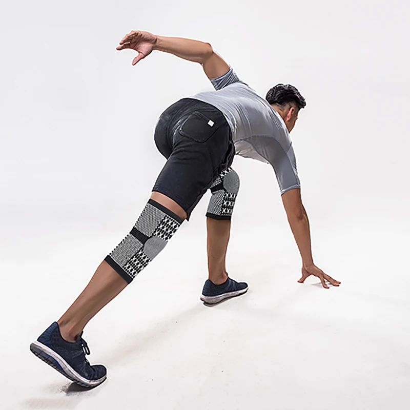 

Sportter Copper Magnetic Knee Brace Elastic Compression Magnetic Therapy knee sleeve with Tourmaline Magnets Stones