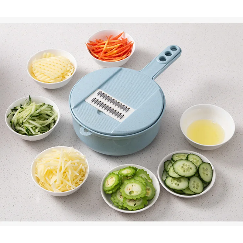 

Kitchen Household Vegetable Cutter Radish Shredding Slicing Multifunctional Potato Grater 12-piece Set Grater Cutter Artifact