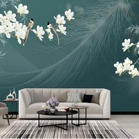 custom 3d new chinese style fine brush magnolia flower and bird background wall bedroom home decor waterproof wall stickers %d0%be%d0%b1%d0%be%d0%b8