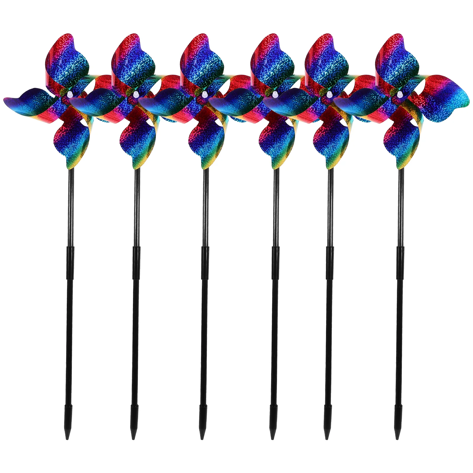 

6pcs Garden Spinners Birds Deterrent Windmill Pinwheels Garden Decorations
