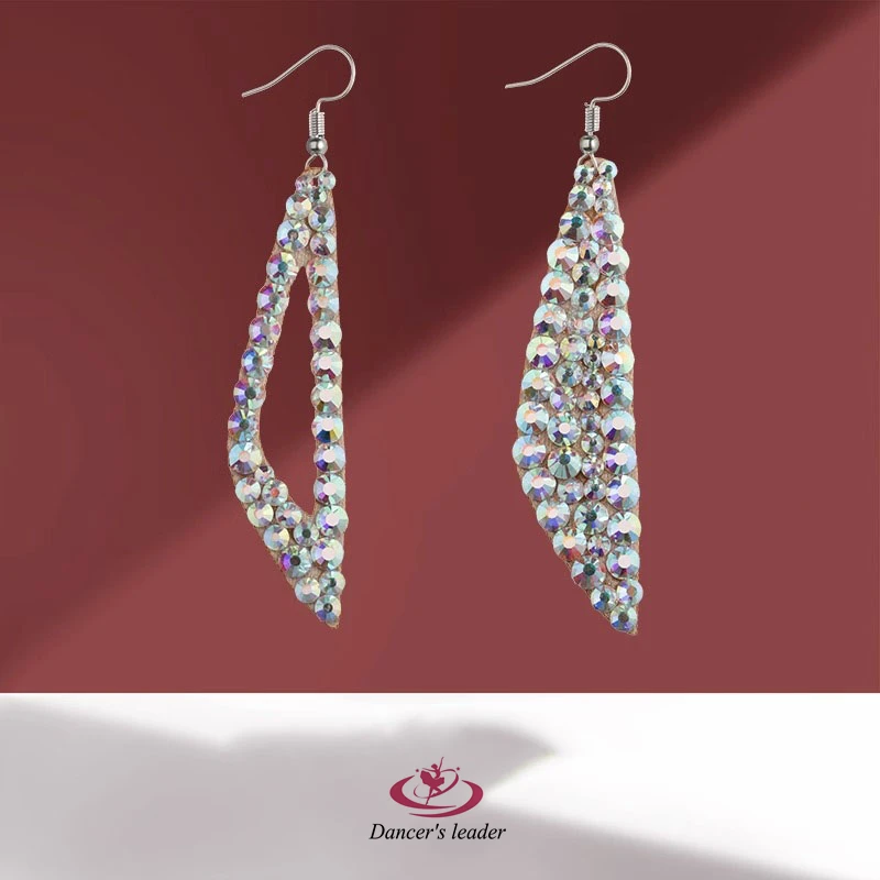 Серьги для латиноамериканских танцев современных блестящие двухсторонние