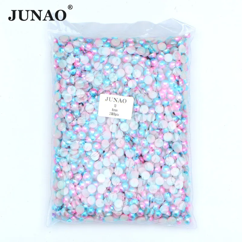 Акриловые полукруглые бусины JUNAO 3 4 5 6 8 10 мм