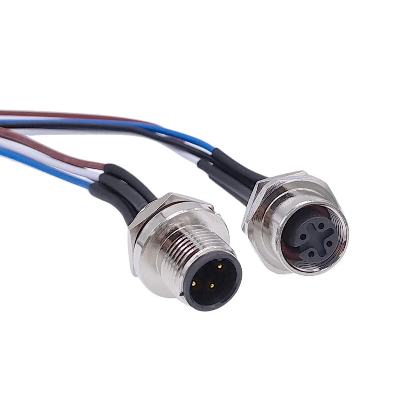 

Разъем датчика M12 с кабелем 30 см, а-код, Авиационная вилка, водонепроницаемый фланцевый разъем, 4 контакта, 5 контактов, 8 контактов, штекер и гн...