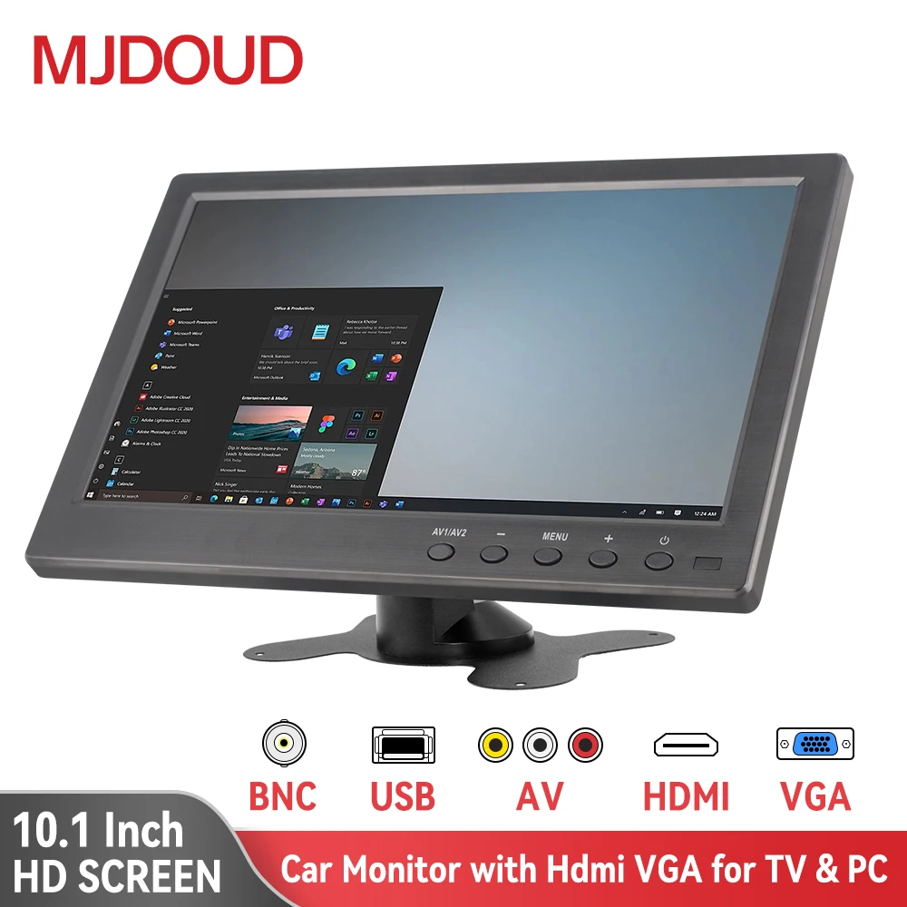 MJDOUD 10 1-дюймовый автомобильный монитор ЖК-экран HD портативный мини-телевизор и