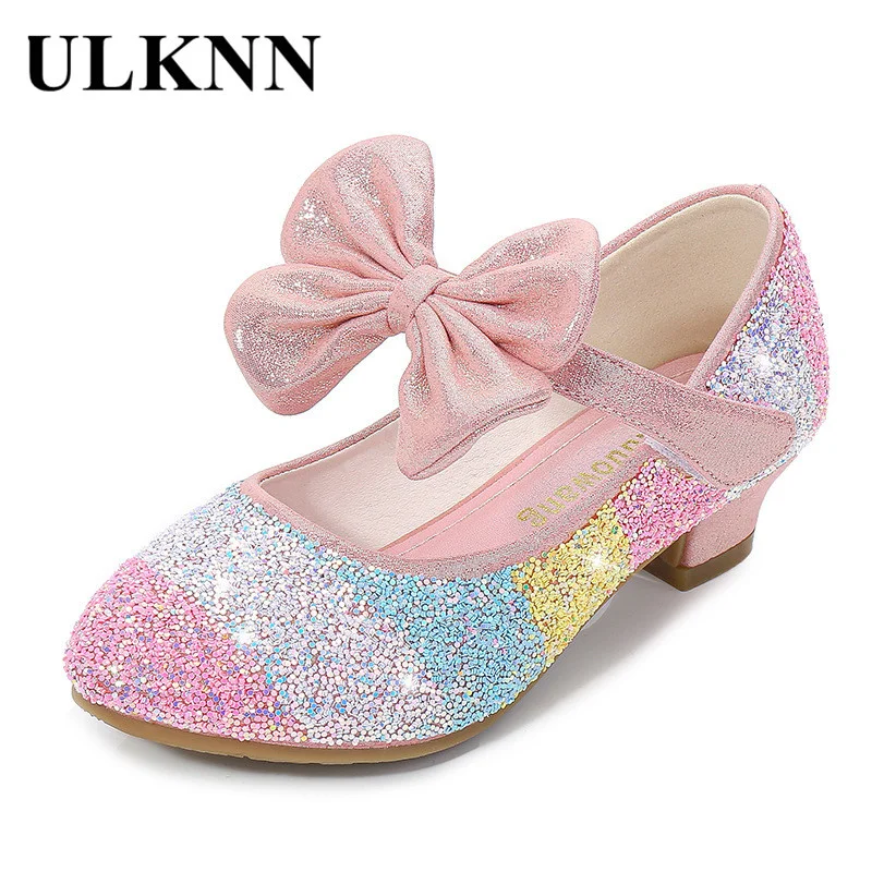 

Кожаные туфли для девочек принцессы 2021 детская обувь с круглым носком на мягкой подошве туфли принцессы на высоком каблуке с кристаллами