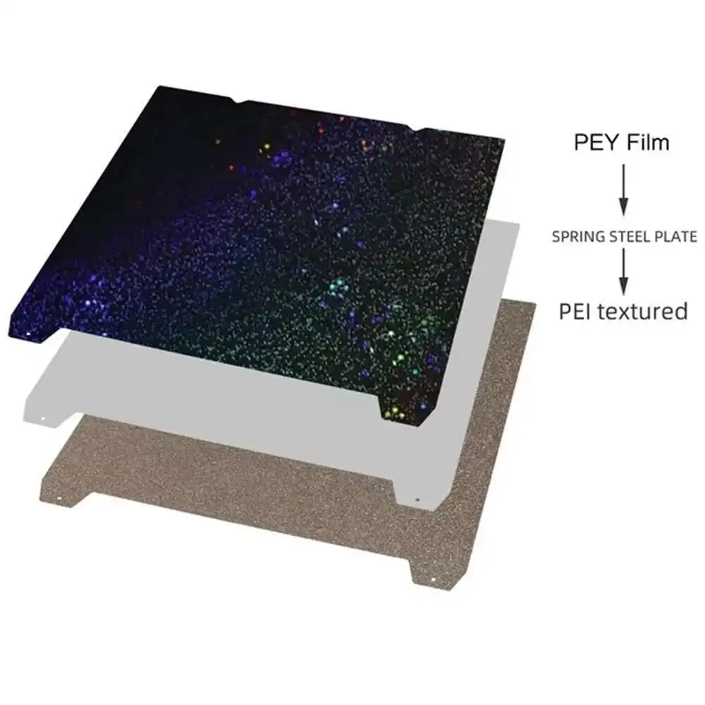 Фото Стальной лист PEI PET PEO PEY, гладкая платформа с подогревом для Creality K1/K1C/K1 Max, сборная пластина 235x235 мм 310x315 Ender 3 S1 Ender 3 V3 Se №5