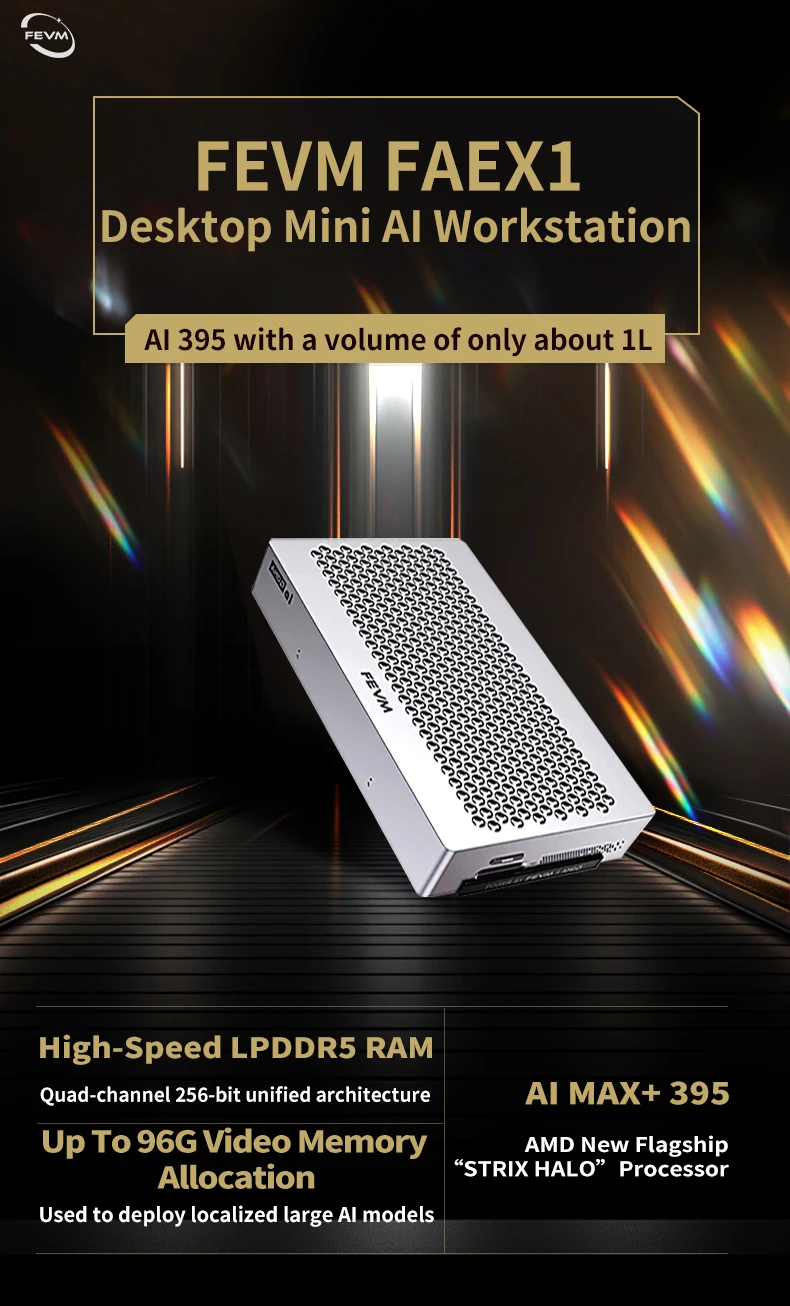 Фото Игровой мини-ПК Ryzen AI MAX 395, 128 ГБ LPDDR5 8000 МГц, PCIe 4.0, OCuLink, WiFi 7, 160 Вт №2