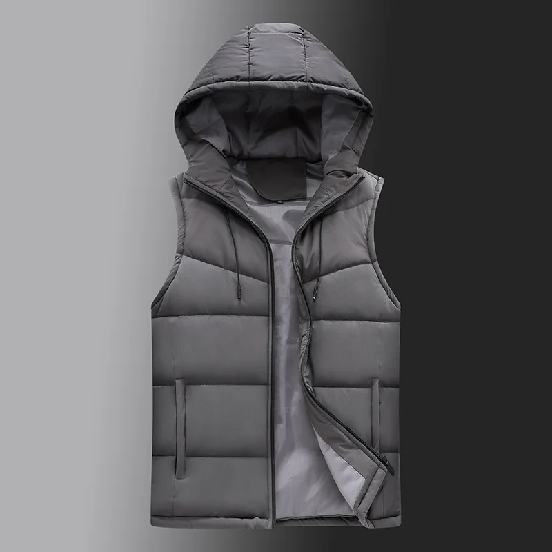 

Men's hooded thermal vest, sleeveless casual jacket, thick, 6xl Parker, special price, 2021 winter series