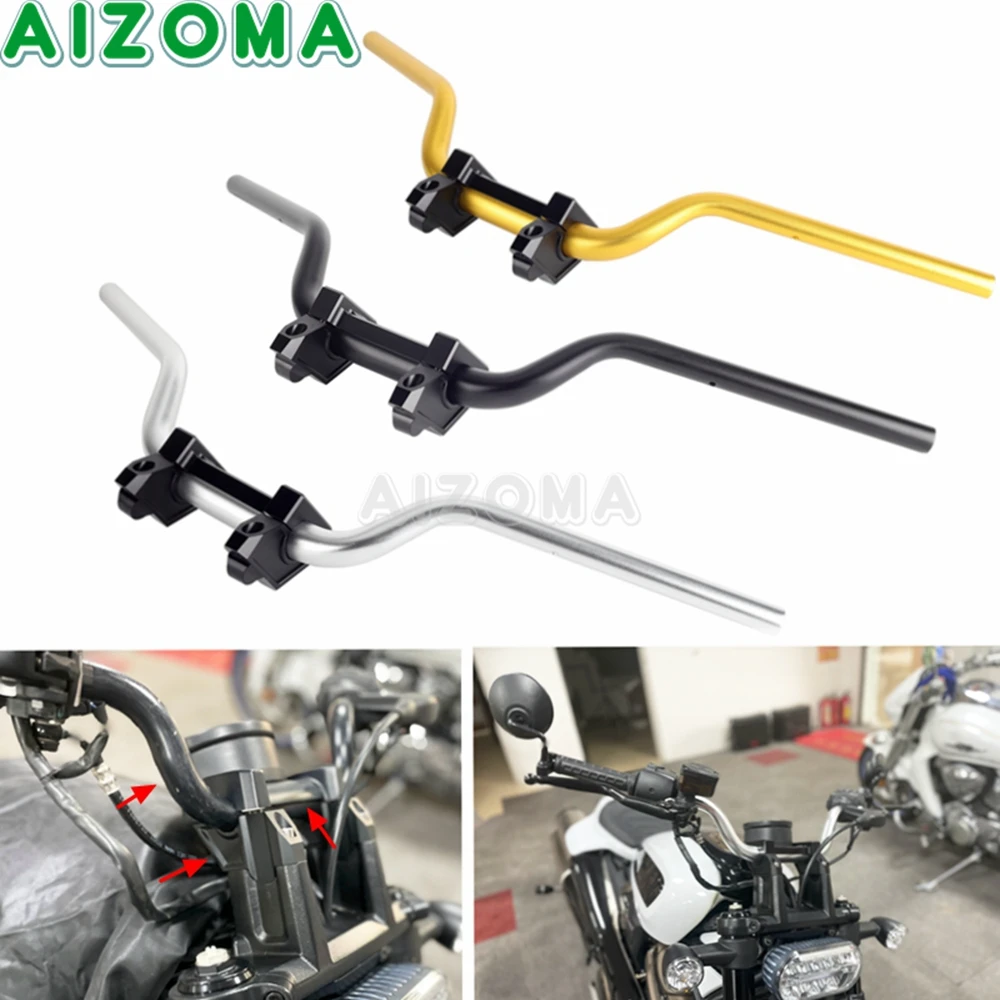 

Motorcycle 1.25" Tapers to 7/8" Handlebars & 1-1/4" Handle Mount Risers Clamp Kit For Harley Sportster S 1250 RH1250S 2021-2023