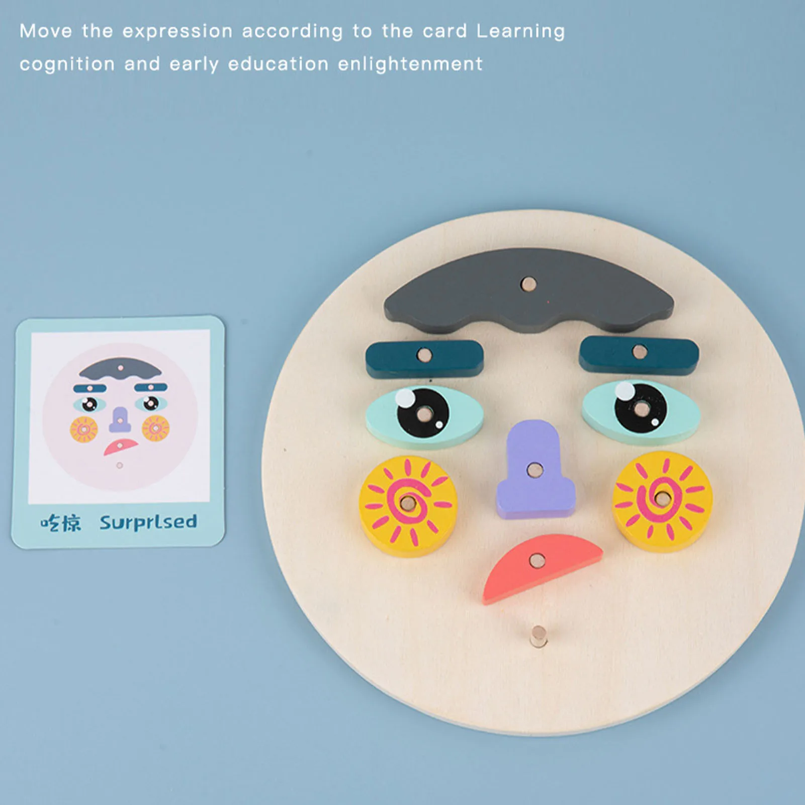 

Wooden Montessori Puzzles Funny Expressions Matching Block Puzzles Brain Games Funny Puzzle Board Geometry Expressions Matching