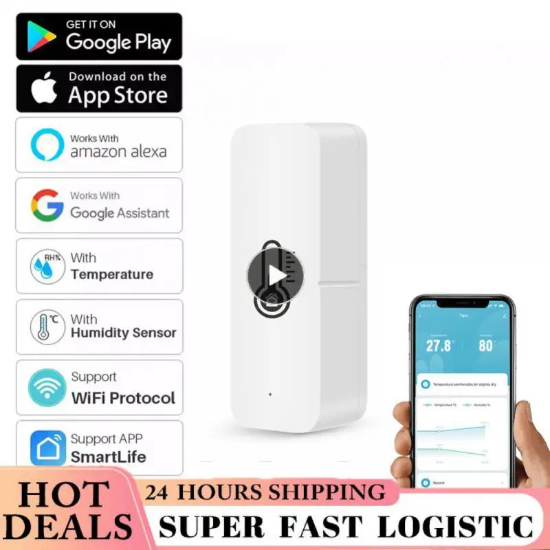 

Wi-Fi Беспроводной датчик влажности с дистанционным управлением через приложение и зуммером