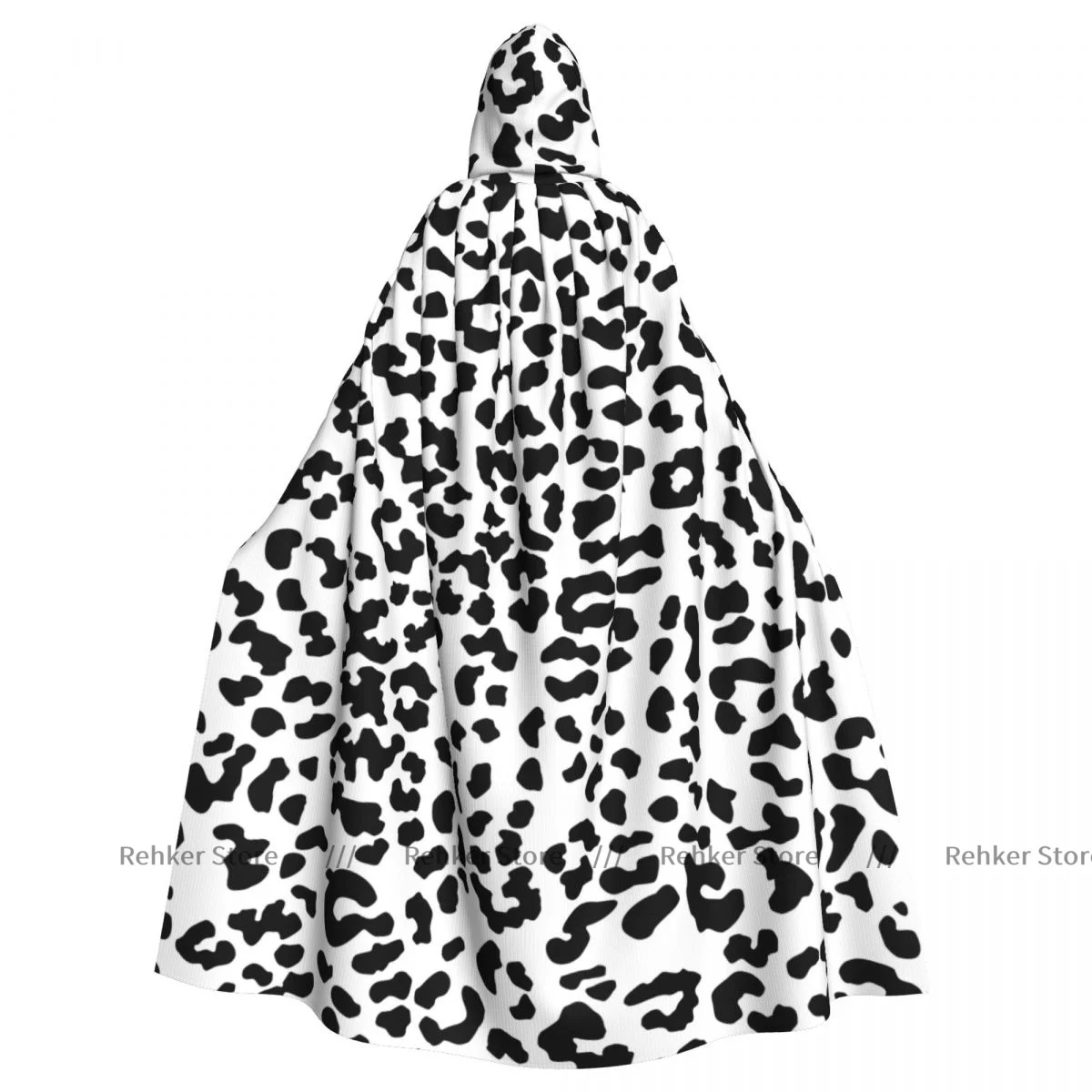 Черно-белая накидка с леопардовым рисунком капюшоном для косплея