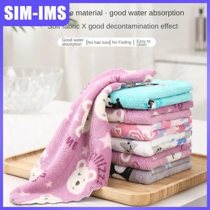 

Коралловый бархат, супермягкая и удобная Абсорбирующая Ткань, Опп-пакет, ткань для мытья посудомоечной машины, яркие и прекрасные принадлежности для уборки, двусторонняя