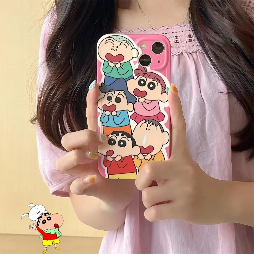 

Cartoon Funny Crayon Shin Chan Cute Phone Case Suitable for Iphone 13 12 14 Pro Max Anti Fall Rear Cover Protective Sleeve Gift