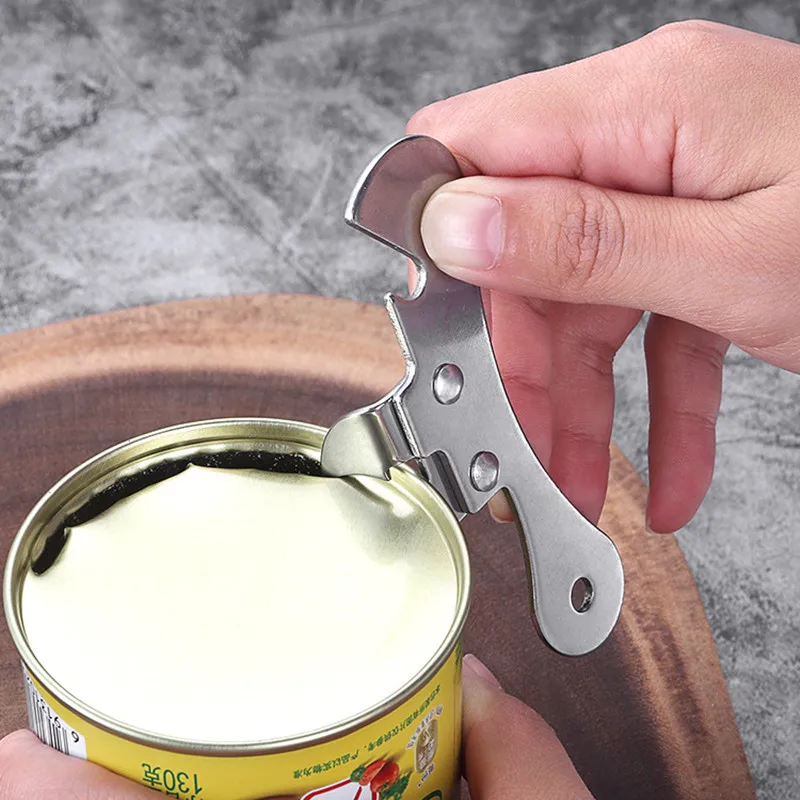 

Stainless Steel Safety Hand-actuated Bottle Opener Can Opener Beer Bottle Opener Canned Tool Metal Can Kitchen Accessories