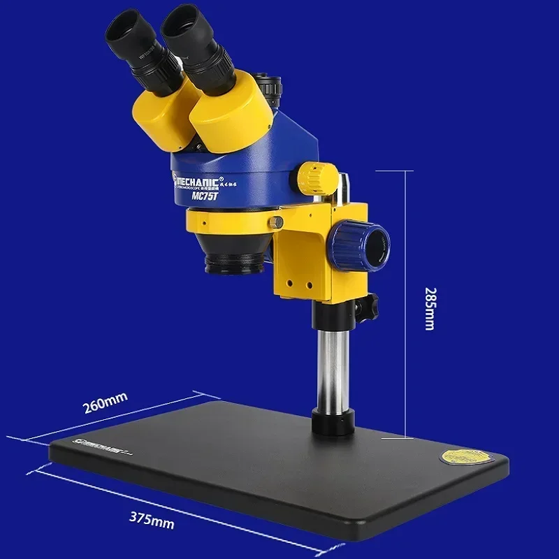 MECHANIC MC75T-B1 MC75T-B3 Промышленный тринокулярный стереомикроскоп 7-45X с непрерывным