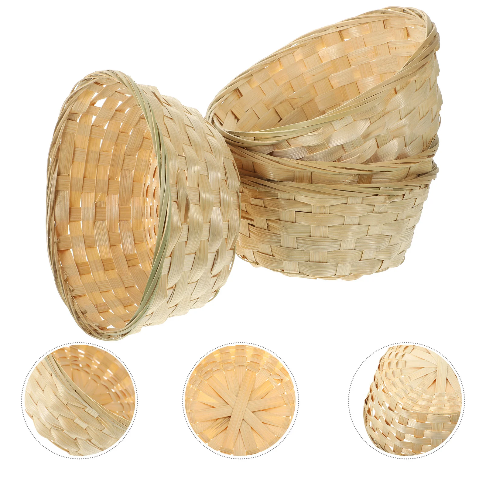 

Bread Storage Basket Bamboo Fruit Household Food Snack Woven Home Dessert Containers Hamper for gift