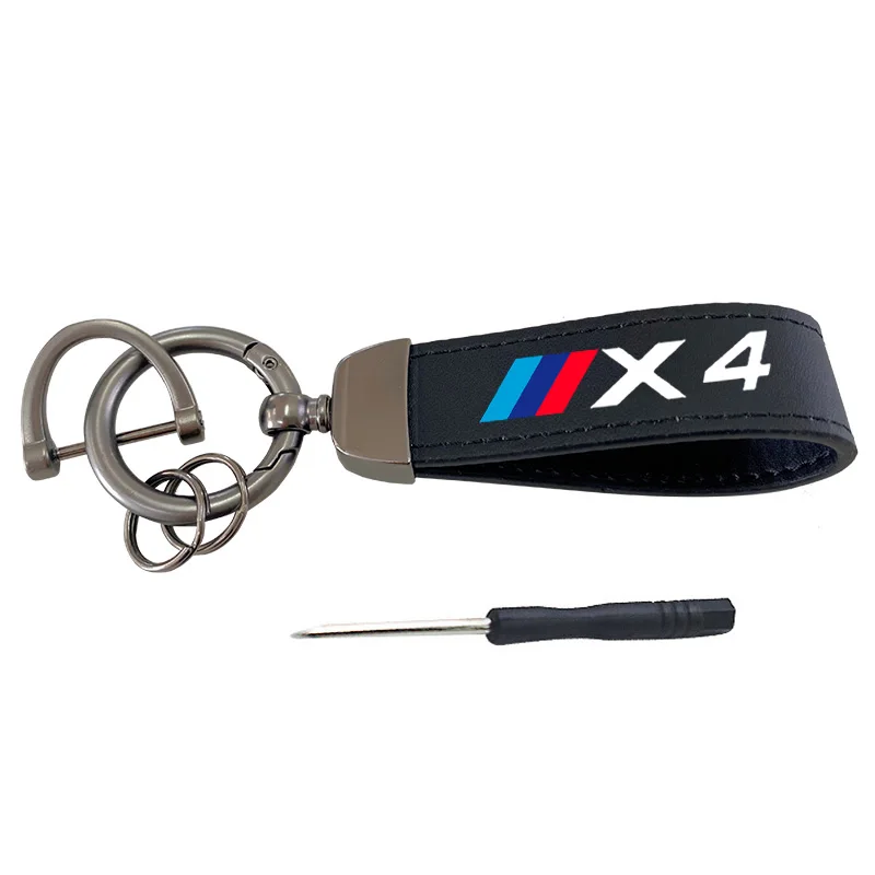 

Top Layer Cowhide Key Chain Keyrings Lanyard Custom Logo For BMW X1 X2 X3 X4 X5 X6 X7 Car Accessories