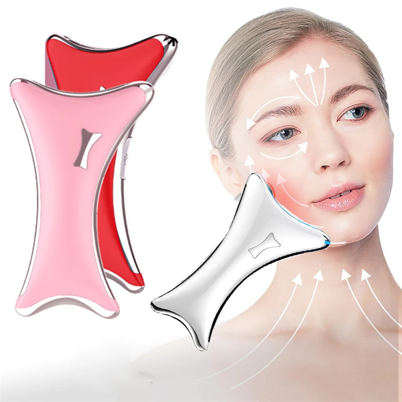 

Electric Facial Massage Guasha Board Vibrating Heating LED Light Therapy Scraping Plate Face Slimming Skin Care Beauty Device