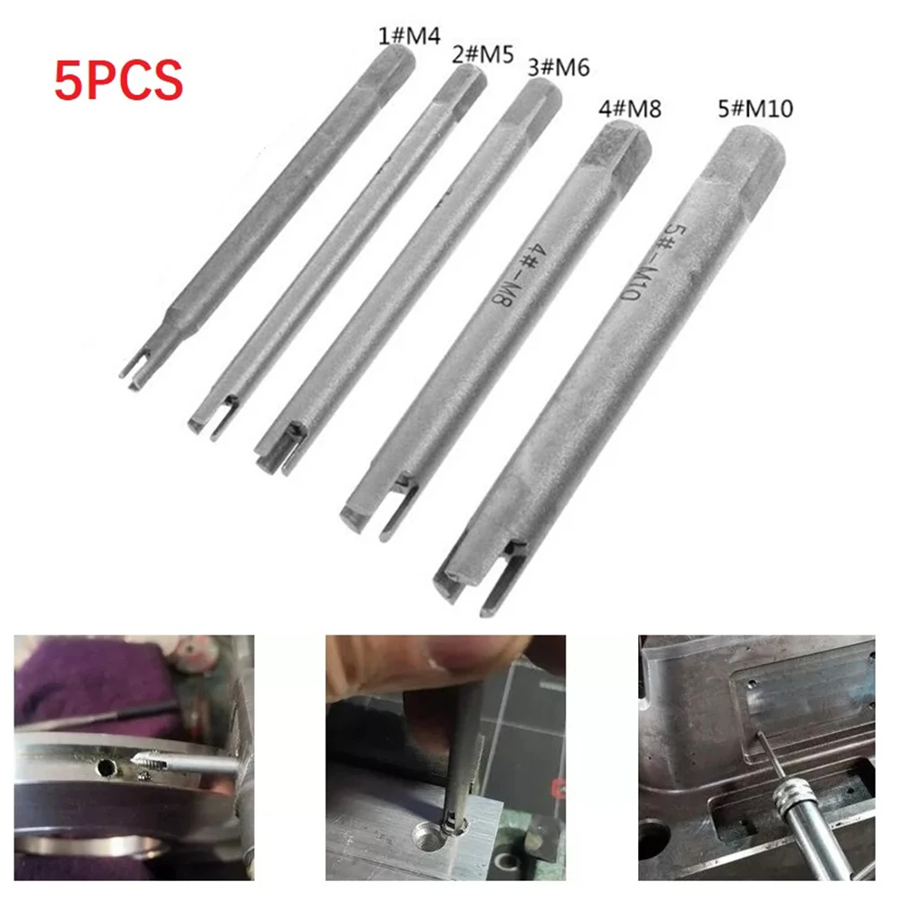 

5pcs 3 Claw Broken Tap Extractor M4 M5 M6 M8 M10 Model Metric Teeth Square Head Alloy Steel Use W Wrench Tapper Electric Tool