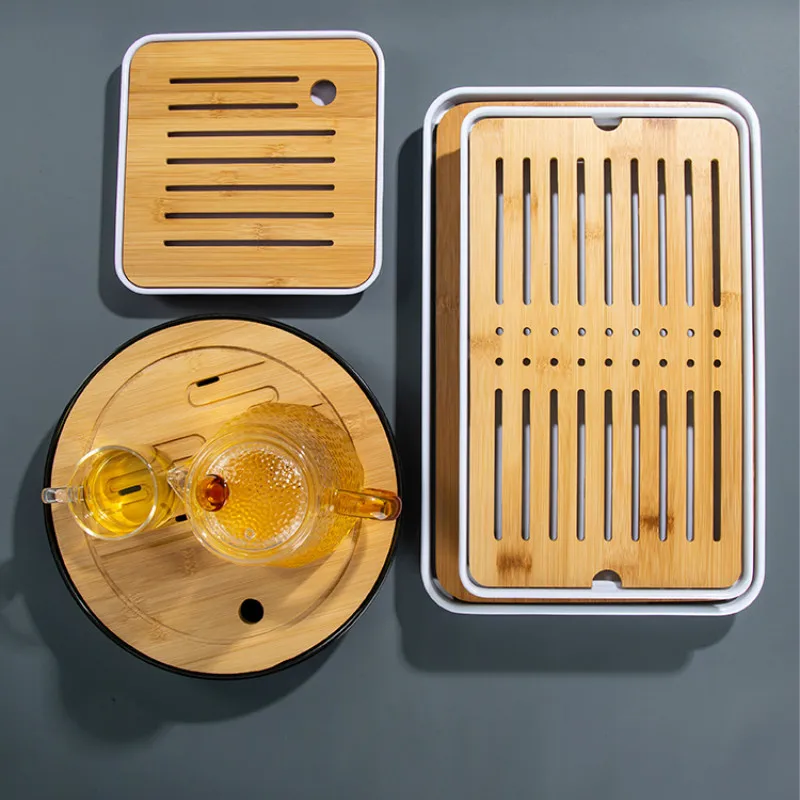 

Wooden Table Tea Tray Chinese Handmade Decorative Serving Ceremony Vintage White Tea Tray Bandeja Madera Kitchen Teaware DB60TP
