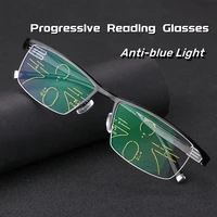 business bifocal reading glasses men women progressive near far eyeglasses blue light blocking eyewear with diopter 1 0 to 4 0
