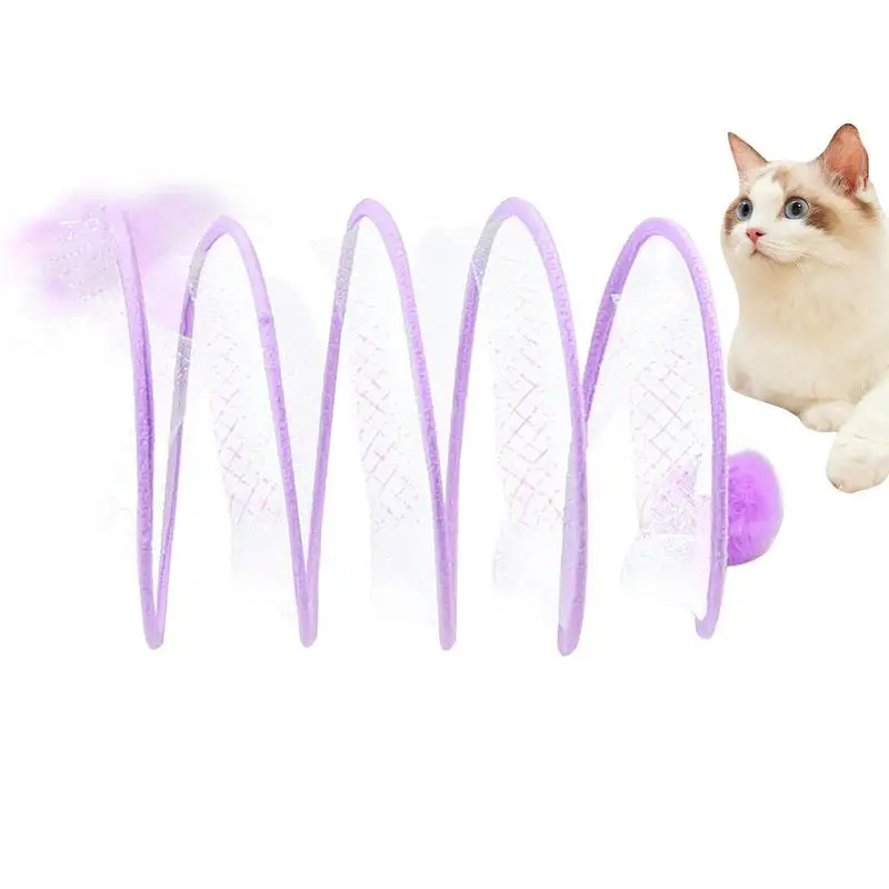 

S-образный туннель для кошек, складная игрушка для домашних животных, складной туннель для кошек, Весенняя игрушка для всех пород, кошки, котенок, щенок, кролик, интерактивный