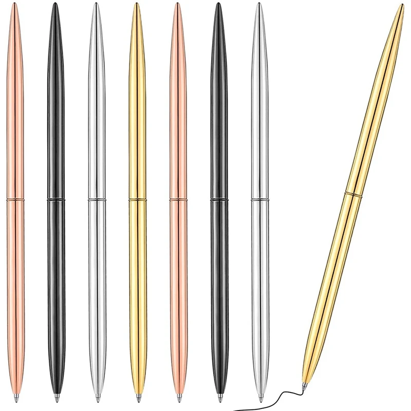 

8 Piece Metal Ballpoint Pen Set, Black Ink Pen Metallic Ballpoint Pens Writing Pen, Home School Office Supplies