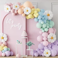 160pcs pastel ballon daisy flower balloon garland arch kits girl princess happy birthday party wedding decoration baby shower
