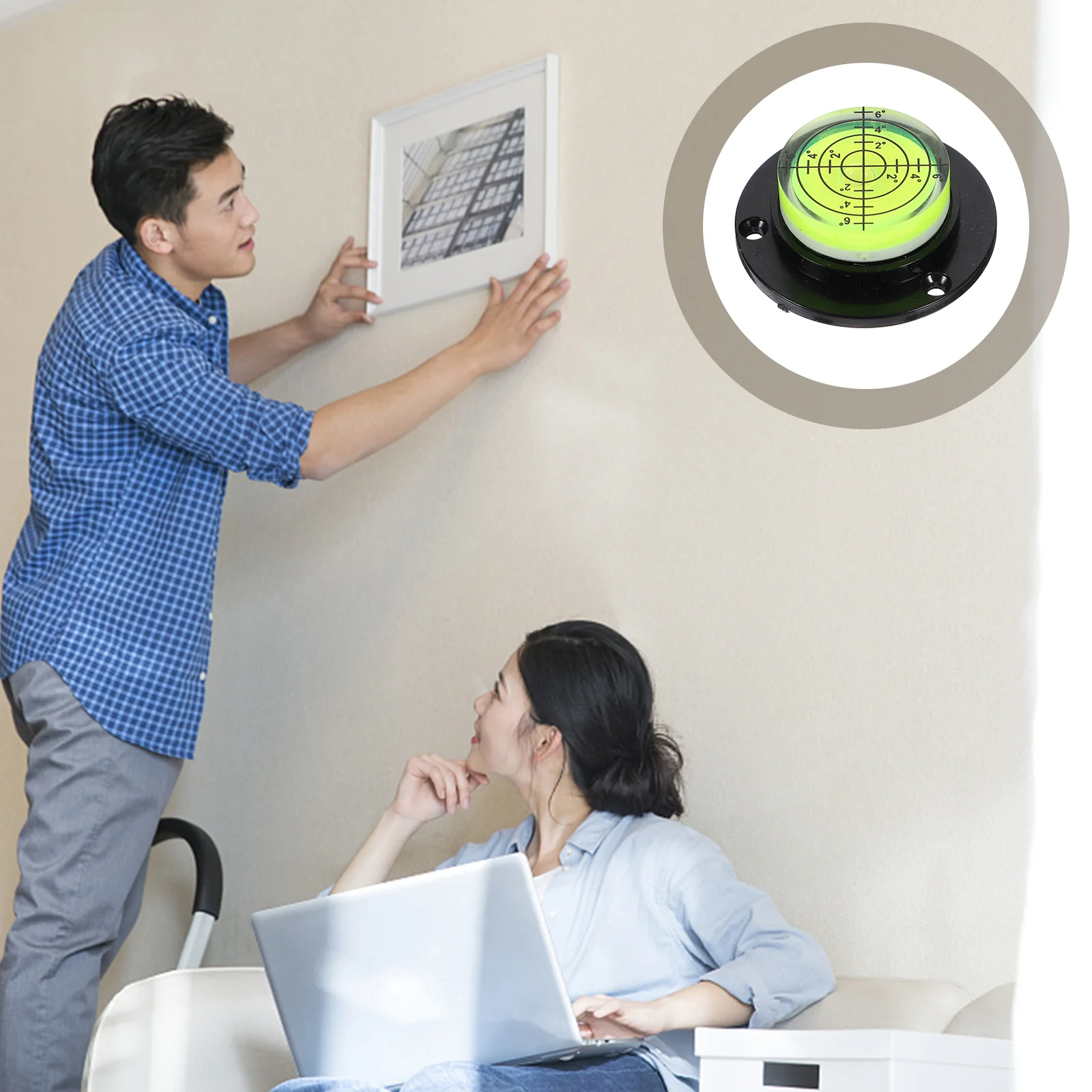 

2 Pcs Rv Universal Spirit Level Pocket Bubble Measuring Tool Crane Small Leveler Mini