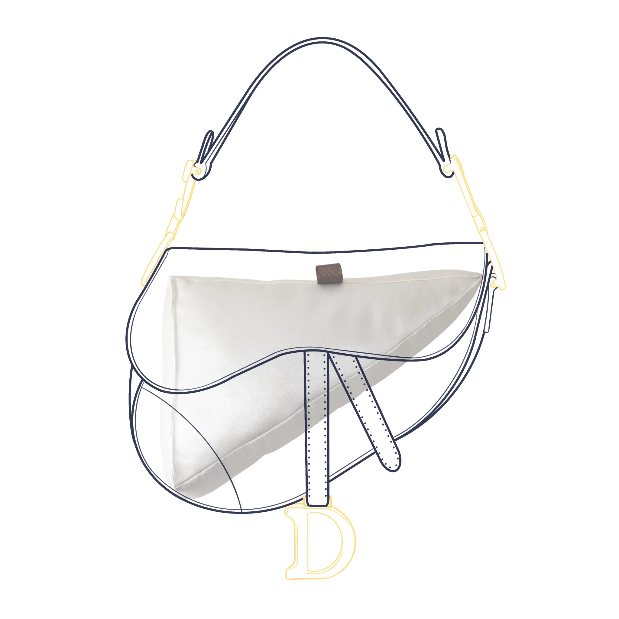 Fit For Saddle Bag Luxury Handbag Insert Bag Shaper Pillow Shape Cushion For Dior Saddle Bag