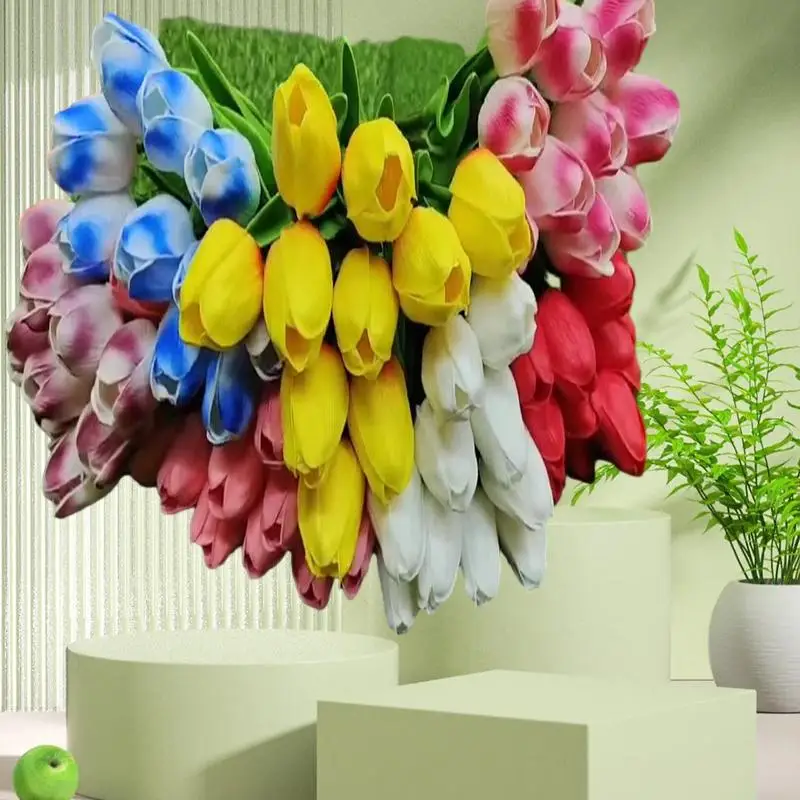 

Create a Lifelike and Charming Ambiance with Mini Tulip Artificial Flower Decoration Simulation