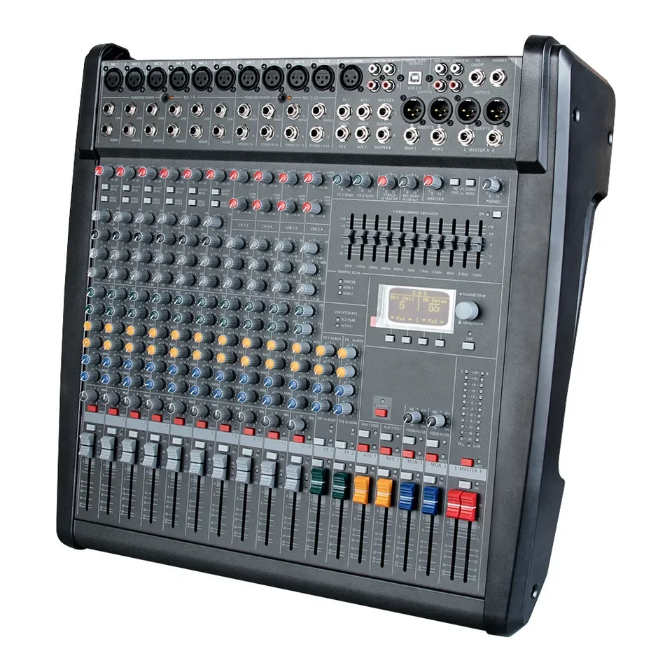 Depusheng DMX1400 Professional 1000 Вт * 2 высокой мощности 14-канальный усилитель DJ Караоке