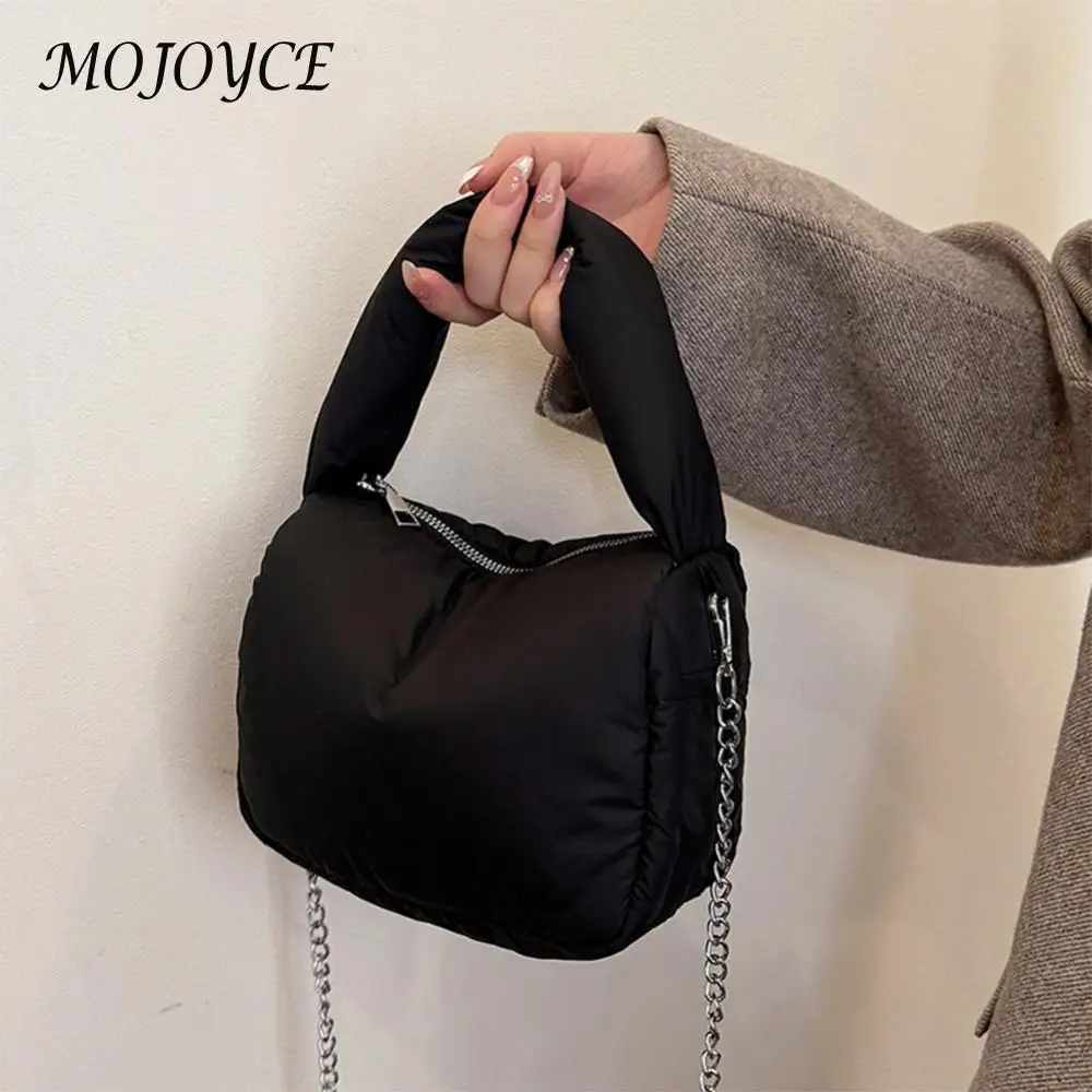 Женская нейлоновая сумка-пуховик через плечо сумка на молнии с цепочкой и