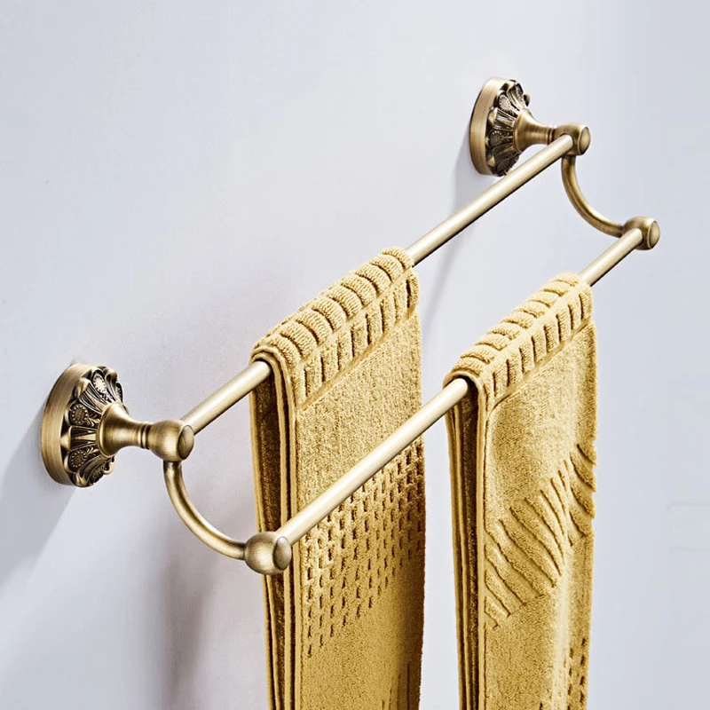 

Solid Brass Bathroom 61cm Towel Holder Towel Bar Towel Rack Towel Rail Bathroom Accessories Antique Brass