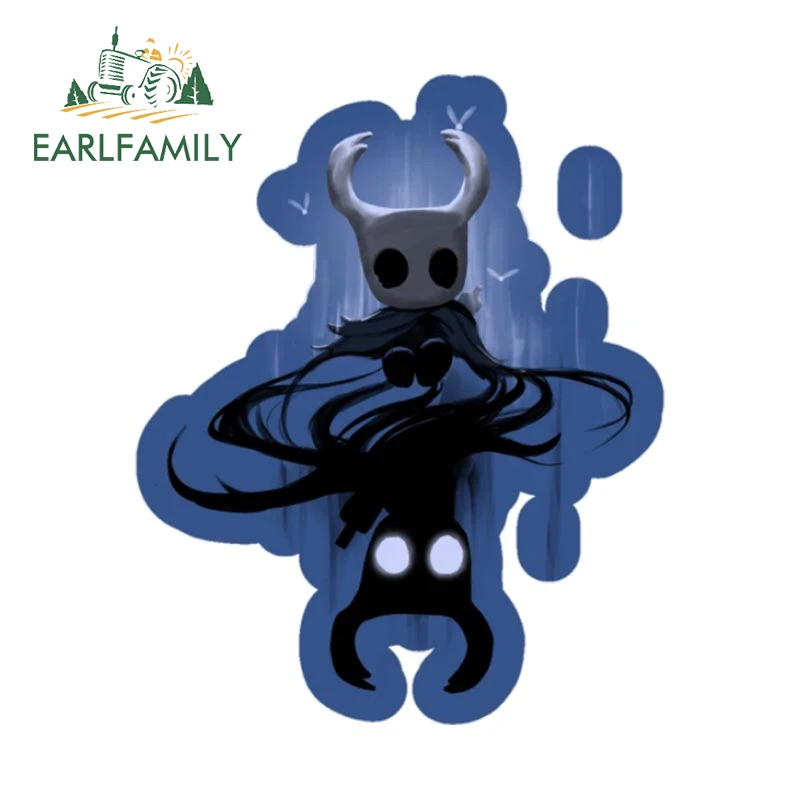 EARLFAMILY 13cm x 10.6cm for Hollow Knight Shadow Car Stickers Anime ATV Creative Decal Scratch-Proof Helmet Car Door Protector