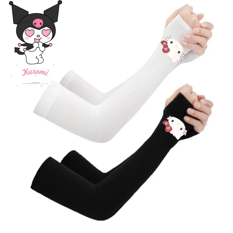 

Anime HelloKitty Summer Sunscreen Uv Protection Arm Cover Cycling Long Glove Running Sleeves Kawaii Kuromi Cinnamoroll Kids Gift
