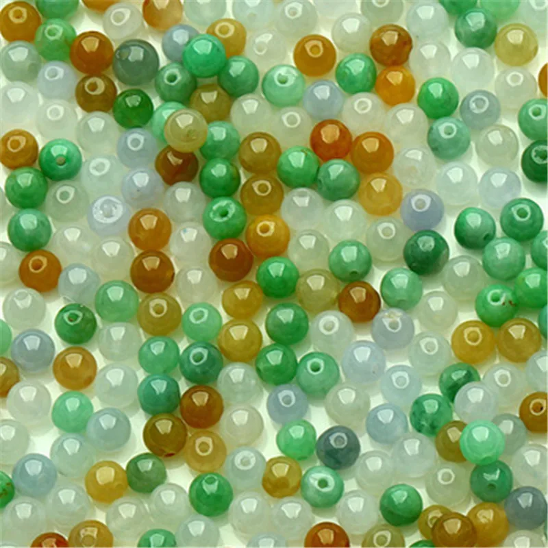Бусины из нефрита натуральные трехцветные бусины для браслета 13 м