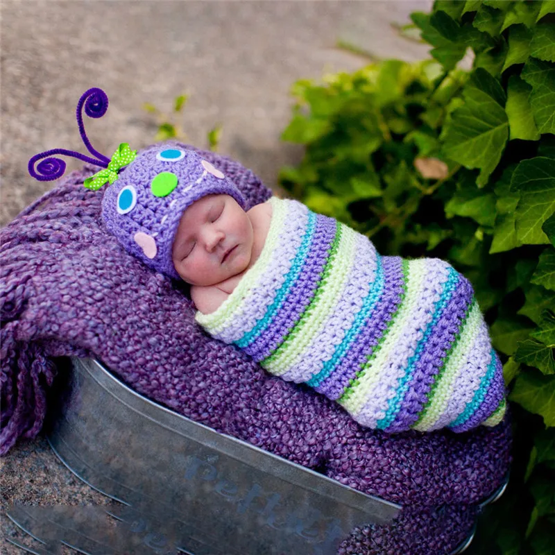 Newborn Photography Props for Baby Costume Cute Crochet Knit Costume Infant Birthday Photo Shoot Baby Clothes New Born