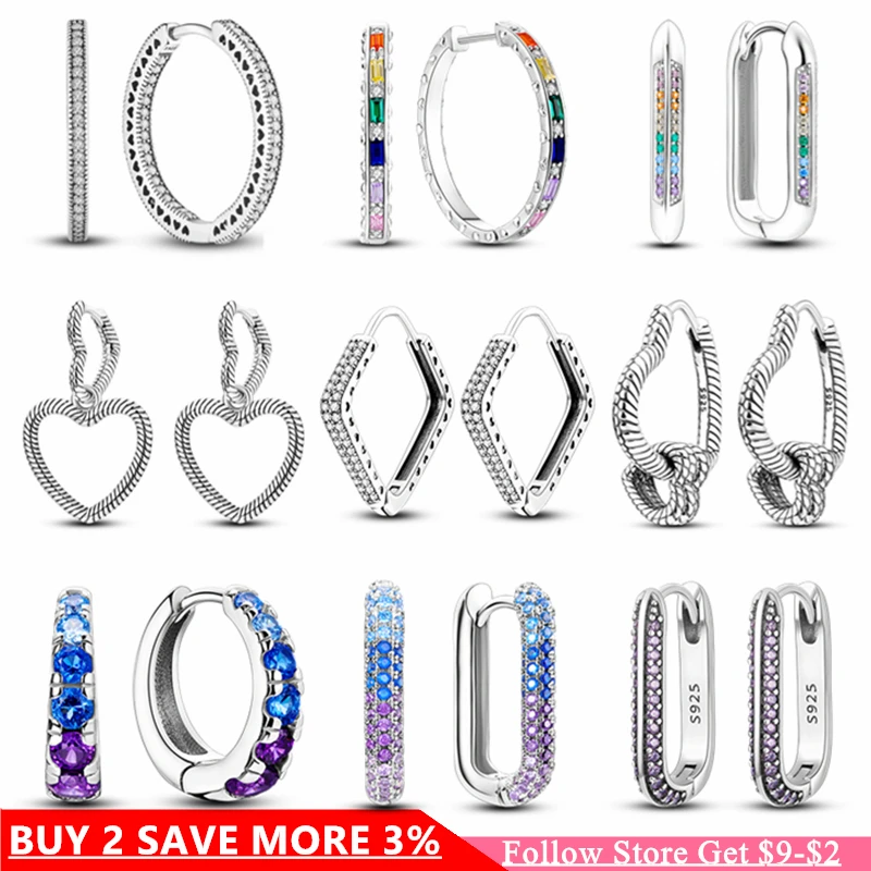 

Hot Sale 100% 925 Sterling Silver Hoops Studs Earrings Pearl Earrings Fashion Sparkling Pavé Bars Earrings Jewelry For Women