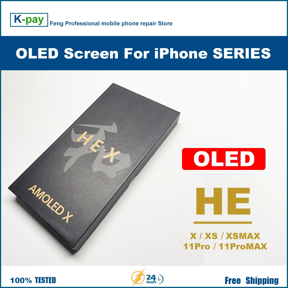 

HE OLED For iPhone X 11 Pro LCD Display Touch Screen Digitizer Assembly For iPhone Xs XSMax Pantalla OLED Incell LCD Display